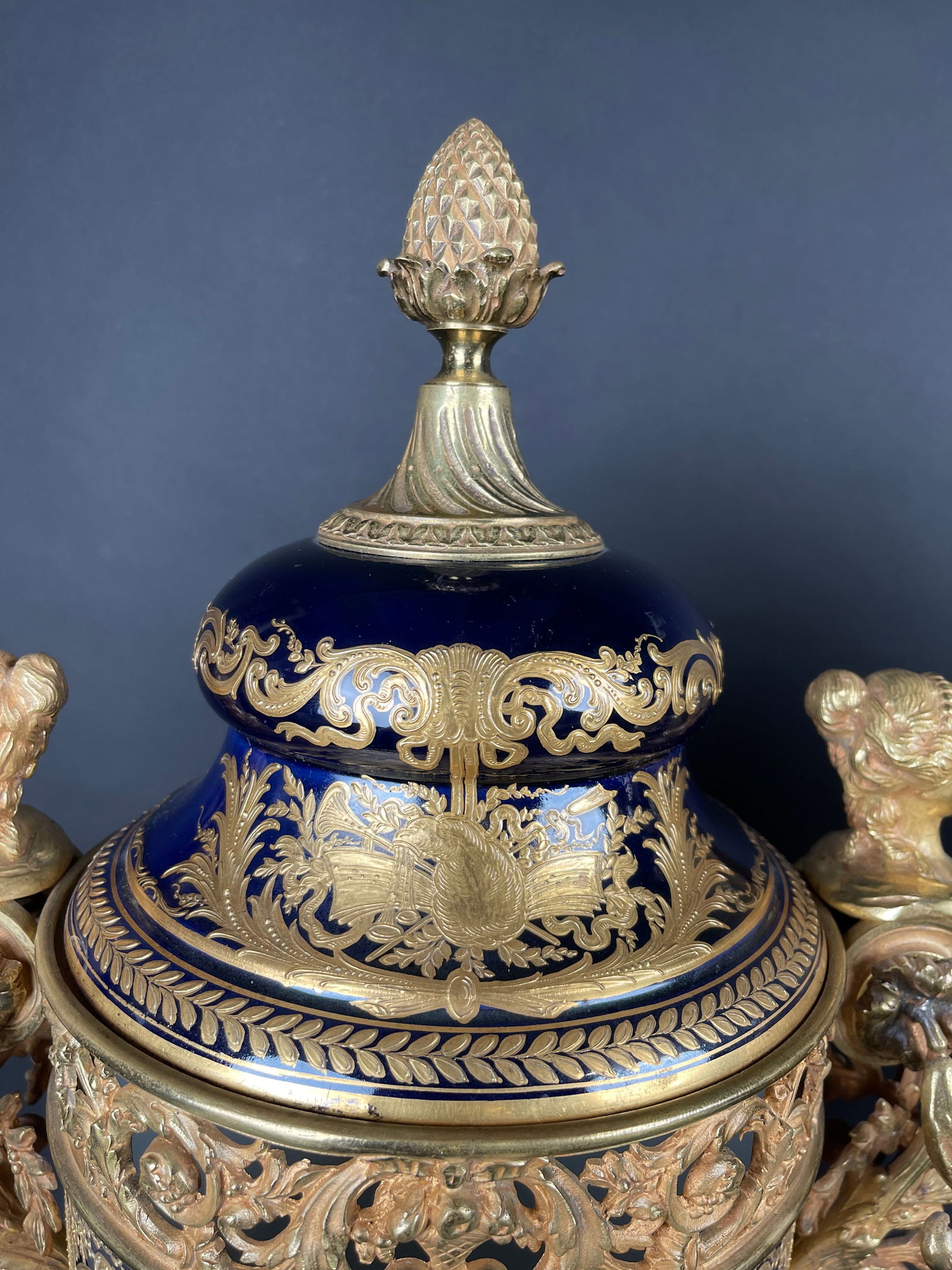 19th Century Pair Of French Ormolu Sevres Porcelain Urns - 3