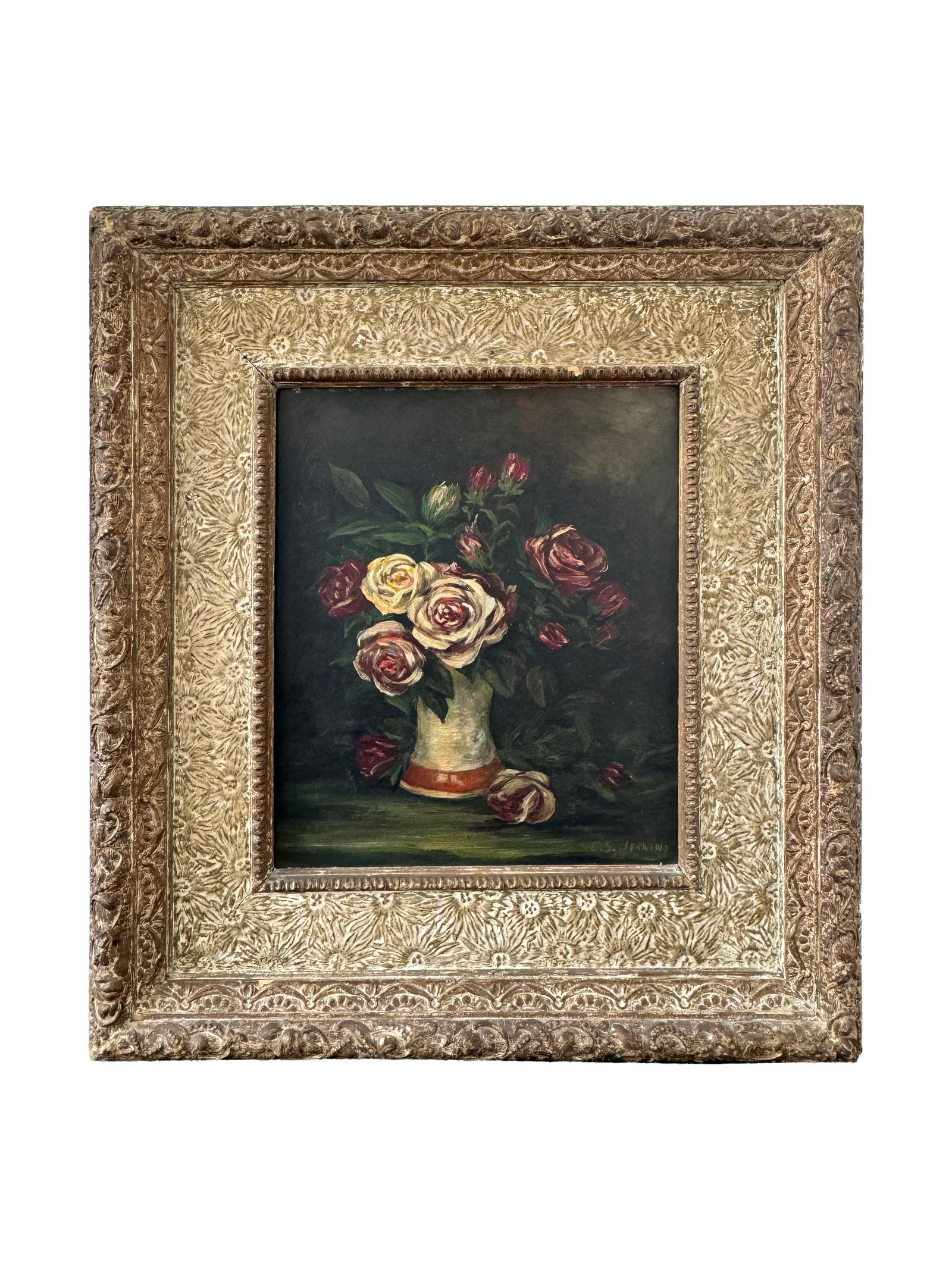 20th Century Oil On Canvas Bouquet Painting.: 20th Century Oil On Canvas Bouquet Painting. Signed. 29"x26"