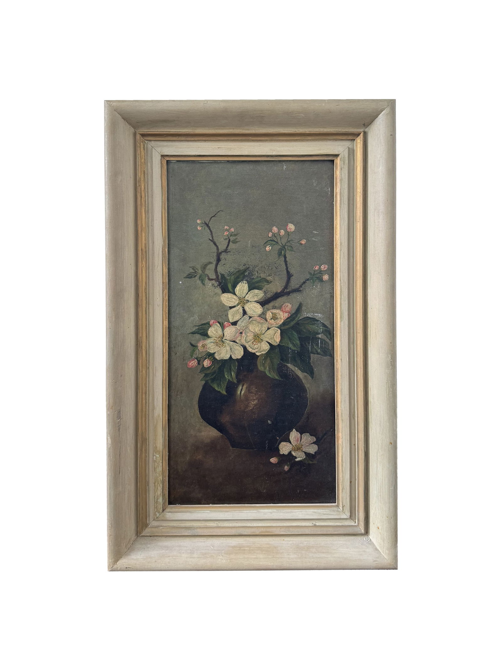 20th Century Oil On Board Still-life Painting: 20th Century Oil On Board Still-life Painting Depicting Flowers In A Vase. Circa 1910.24"x14-1/4"