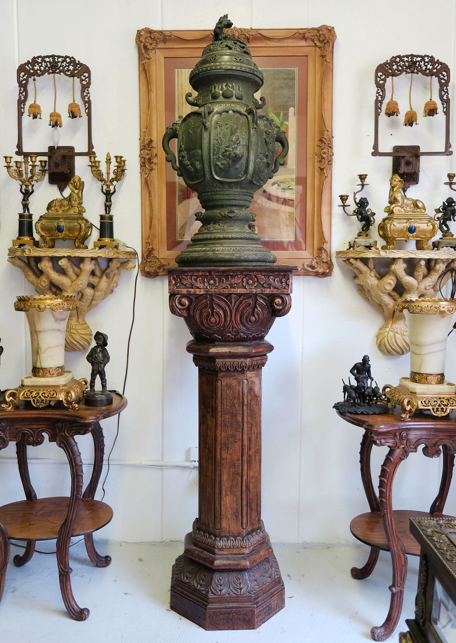 19th Century Palatial Japanese Meiji Period Hand chiseled Incense Burner (1 of 7)