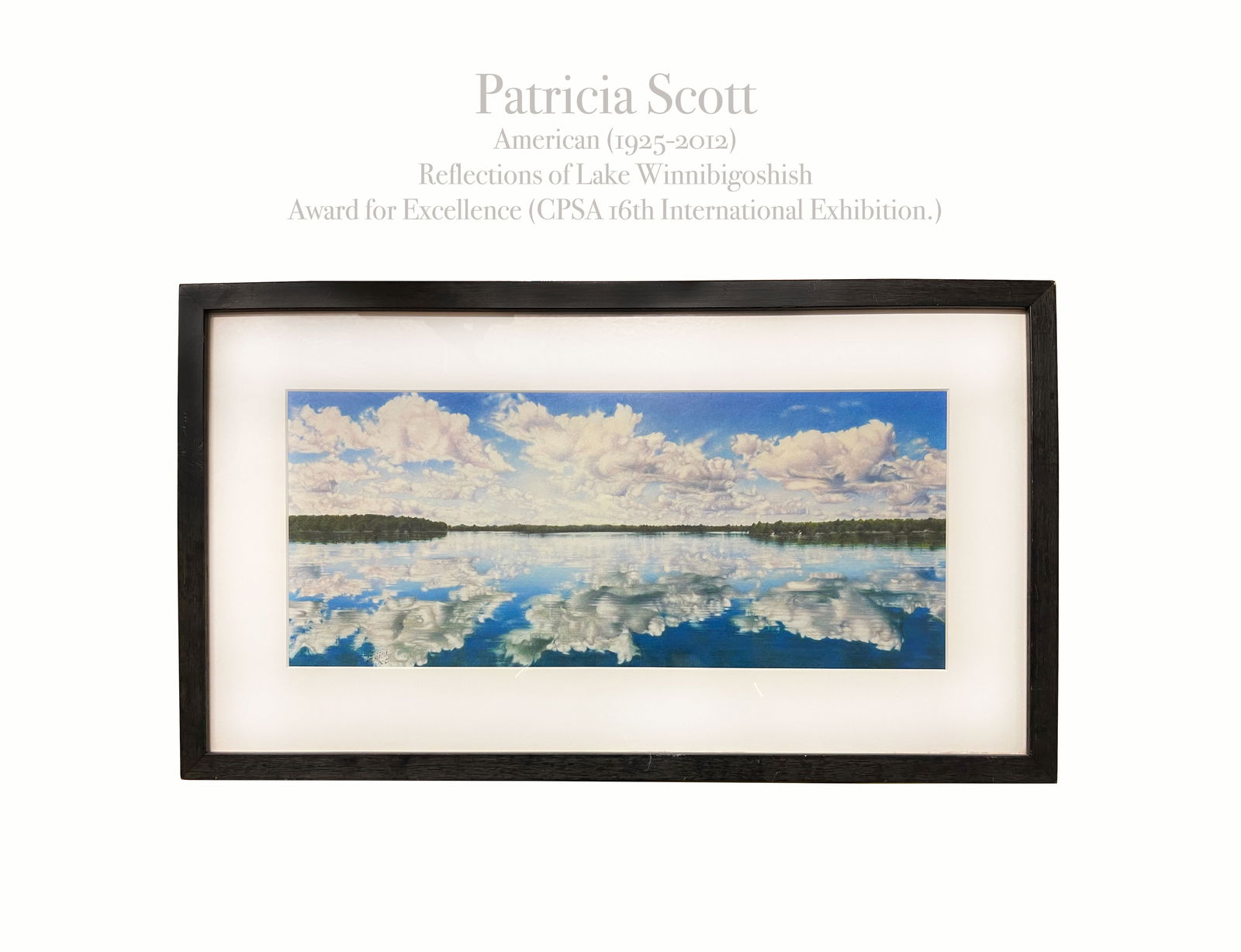 Patricia Scott (American, 1925-2012): Patricia ScottAmerican (1925-2012)Reflections of Lake WinnibigoshishAward for Excellence (CPSA 16th International Exhibition.)Frame: 23"X13"