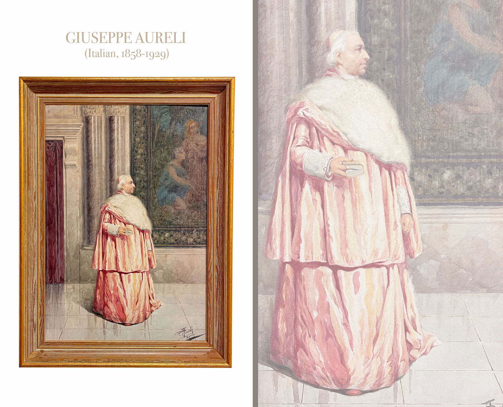 GIUSEPPE AURELI (Italian, 1858-1929): GIUSEPPE AURELI (Italian, 1858-1929)Watercolor.Singed: G. Aureli, Rome.Circa 1900.