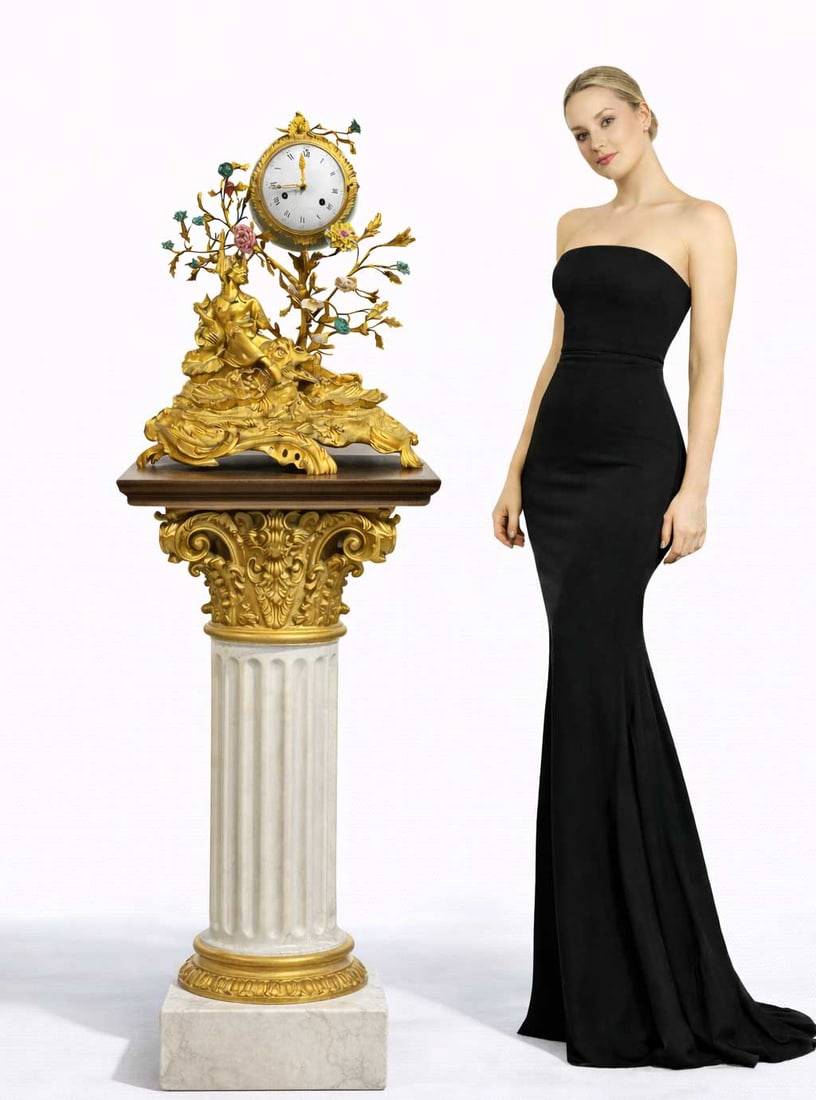 A Magnificent Chinoiserie Gilt Bronze & Porcelain Mantel Clock By Barancourt: A Magnificent Chinoiserie Gilt Bronze & Porcelain Mantel Clock by Barancourt. Cast by Maison Millet. France, Circa 19th Century. 20”x15” A superb 19th-century French Chinoiserie mantel clo