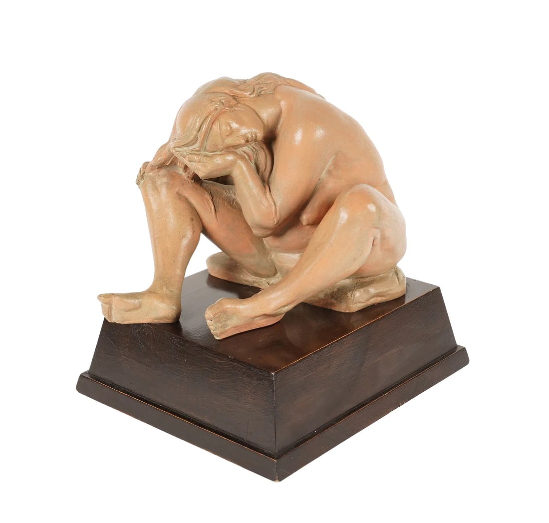 Albert W. Wein (American, 1915–1991) — Seated Female Nude, Terracotta Sculpture (1 of 7)