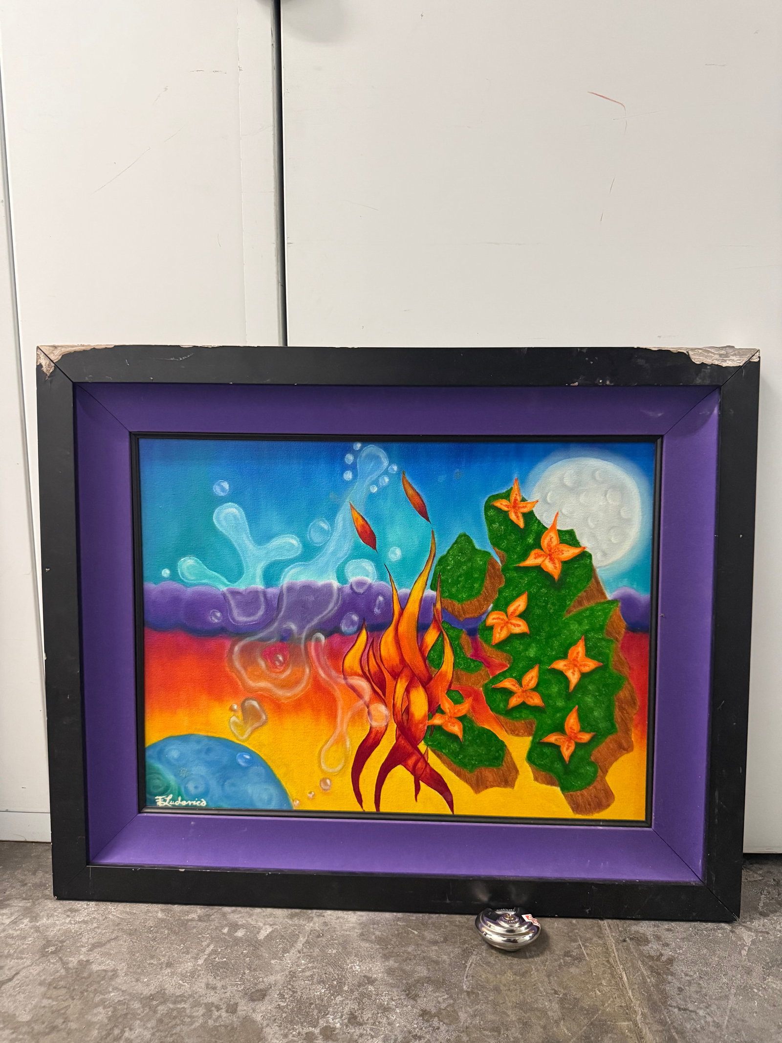 Framed Cubism Modern Oil On Canvas Painting: Framed Cubism Modern Oil On Canvas Painting. 30”x 24”