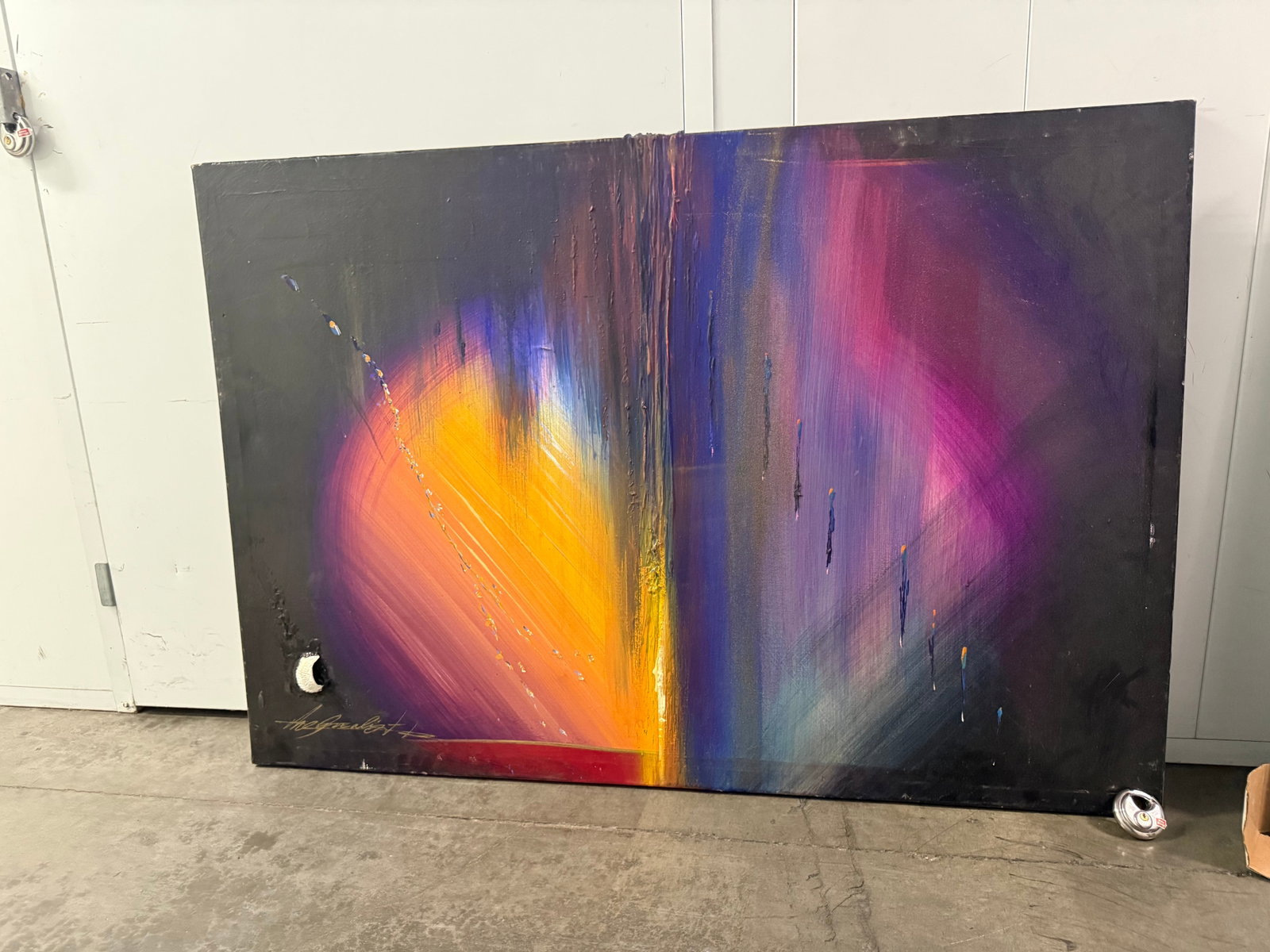 Very Large Oil On Canvas Painting Signed By The Artist: Very Large Oil On Canvas Painting Signed By The Artist