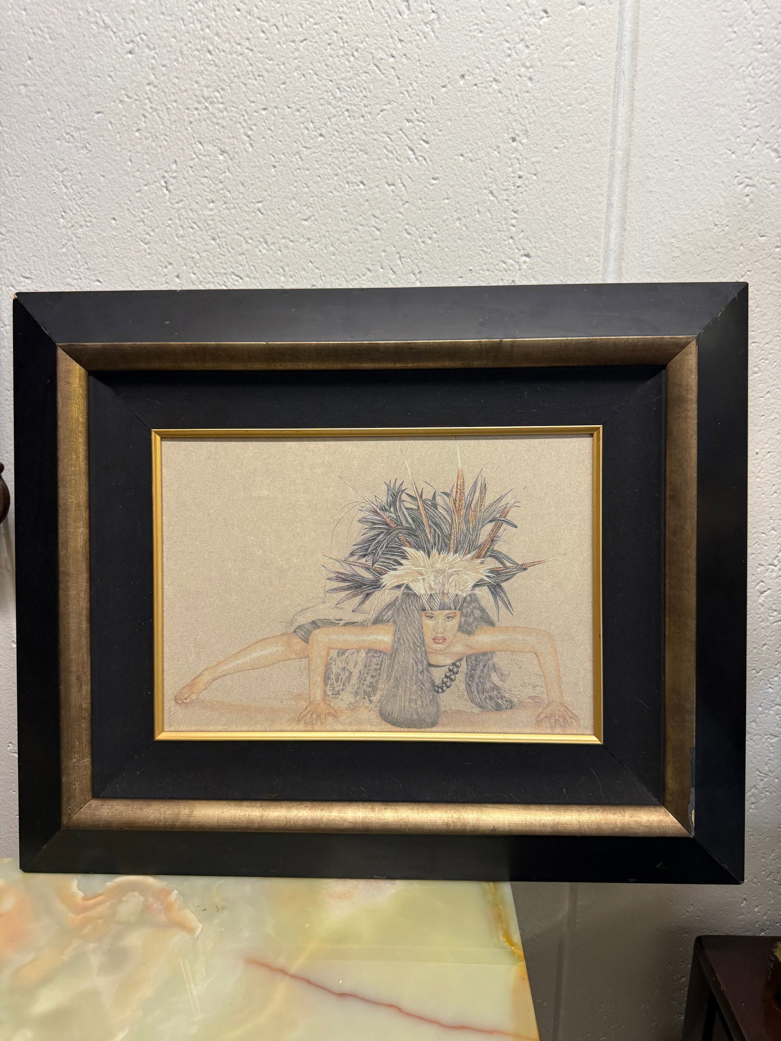 Gary Hostallero Framed Print Of Hawaiian Dancer: Gary Hostallero Framed Print Of Hawaiian Dancer. 27”x22”