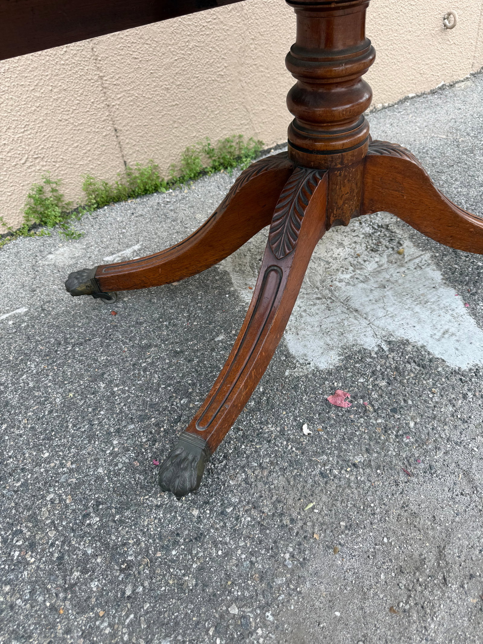 Antique Duncan Phyfe Style Mahogany Drop Leaf Table - 3