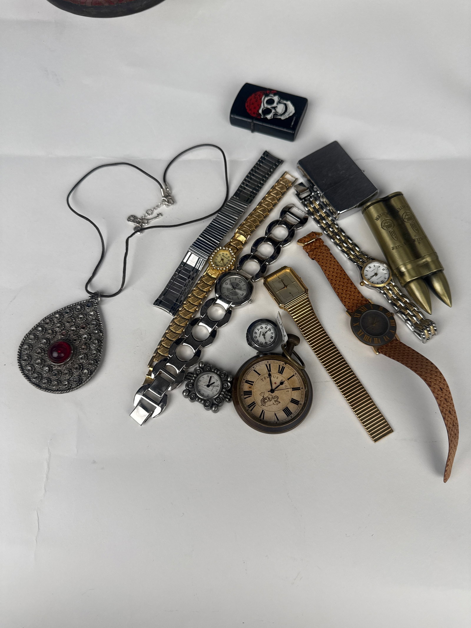 Lot Of Custom Jewelry, Watches & Lighters: Lot Of Custom Jewelry, Watches & Lighters