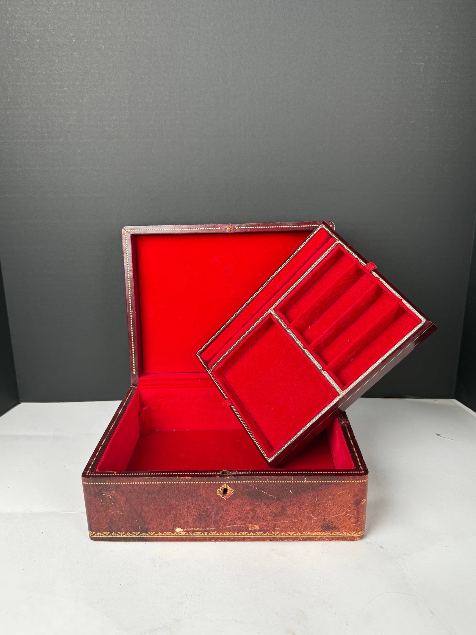 A Vintage Leather Jewelry Box (1 of 5)