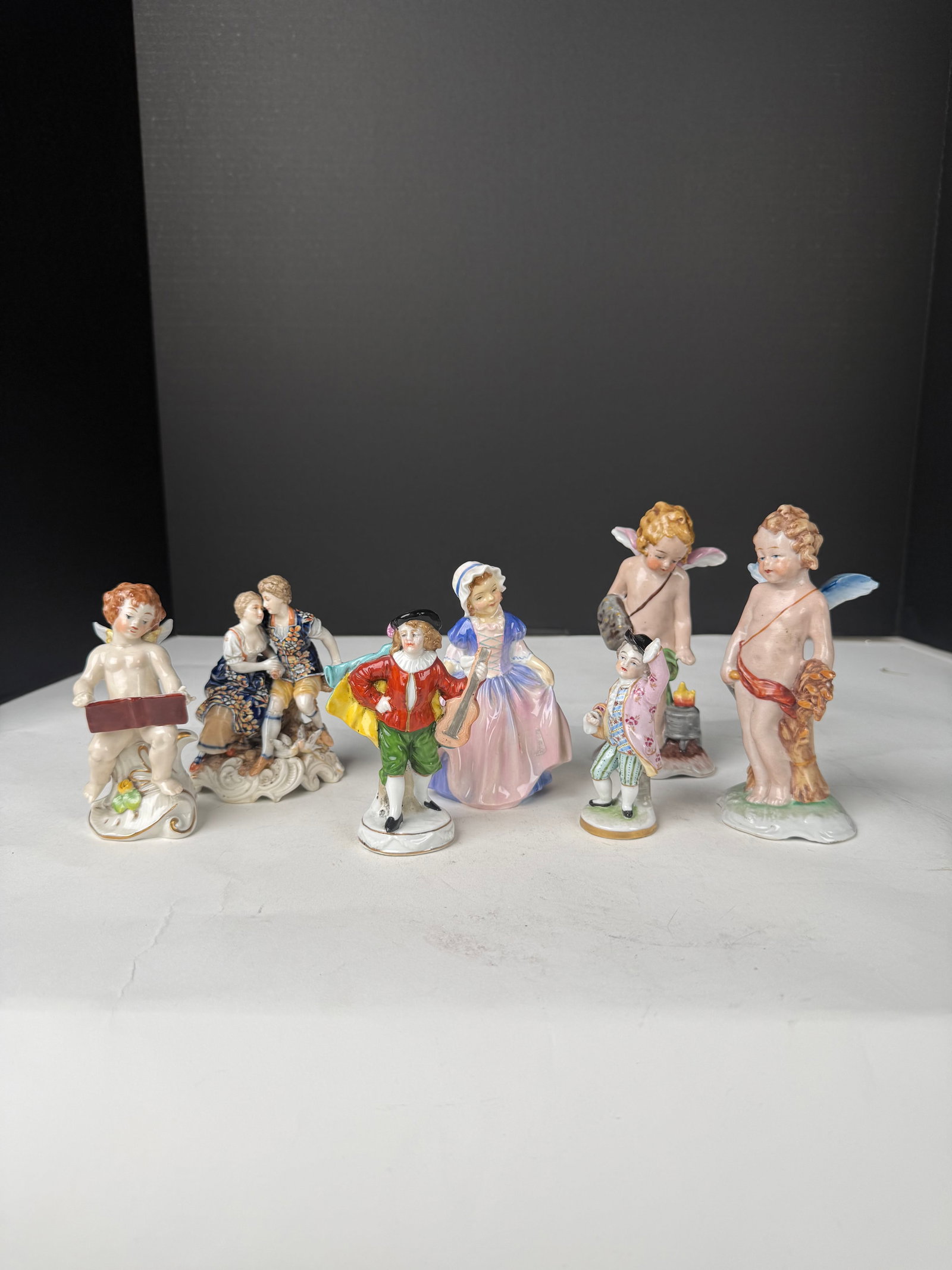 Lot Of Antique Hand Painted Porcelain Sculptures (1 of 6)