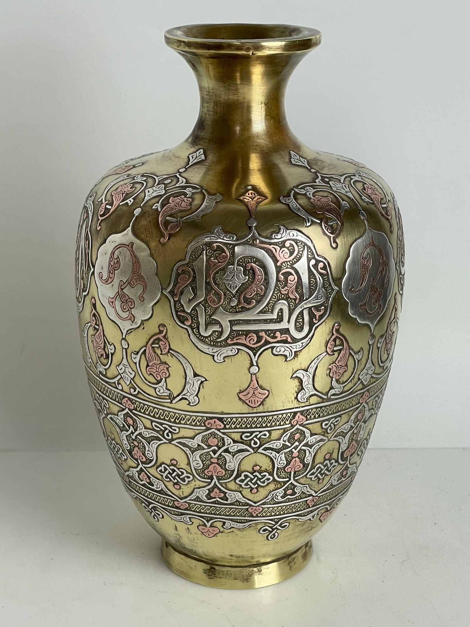 A Middle Eastern Silver Inlaid Vase - 2