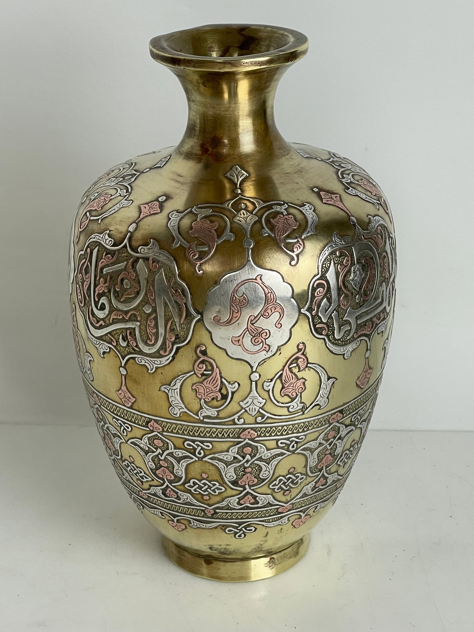 A Middle Eastern Silver Inlaid Vase - 3