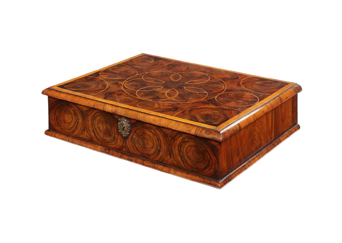 A large William & Mary walnut oyster veneered lace box (1 of 9)