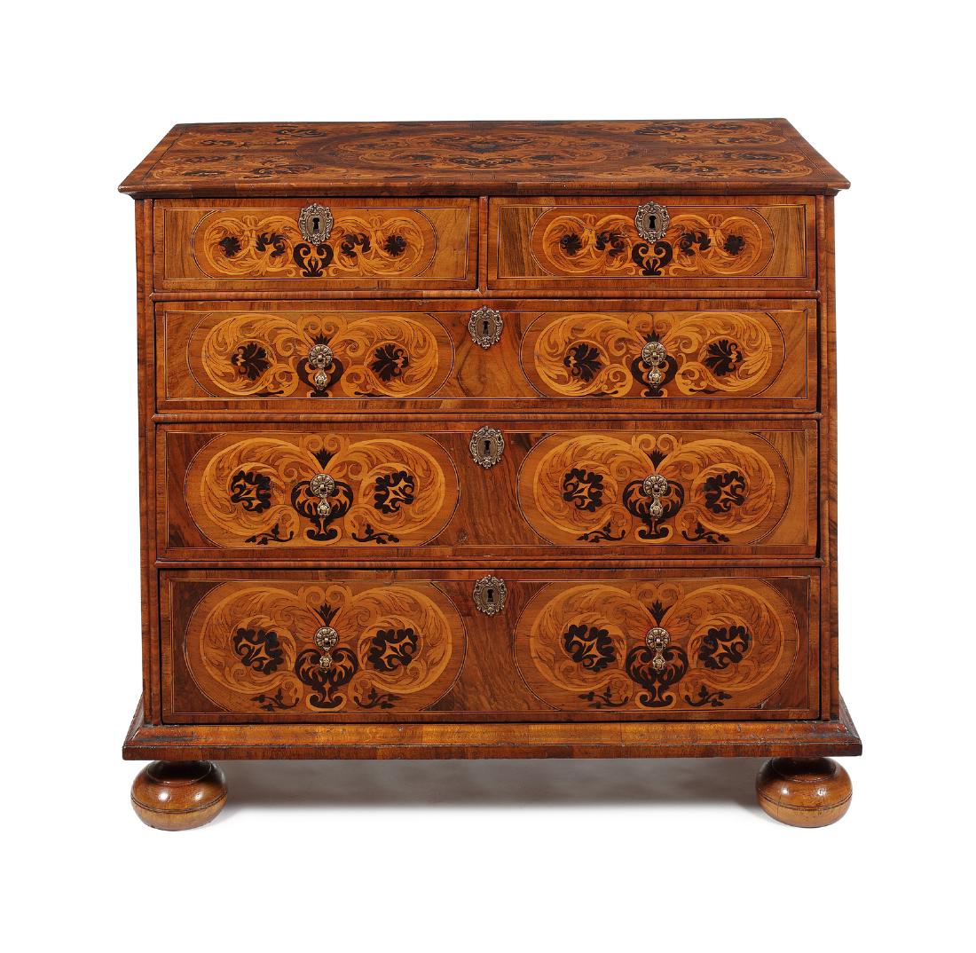A George I walnut, sycamore and ebony marquetry chest (1 of 2)