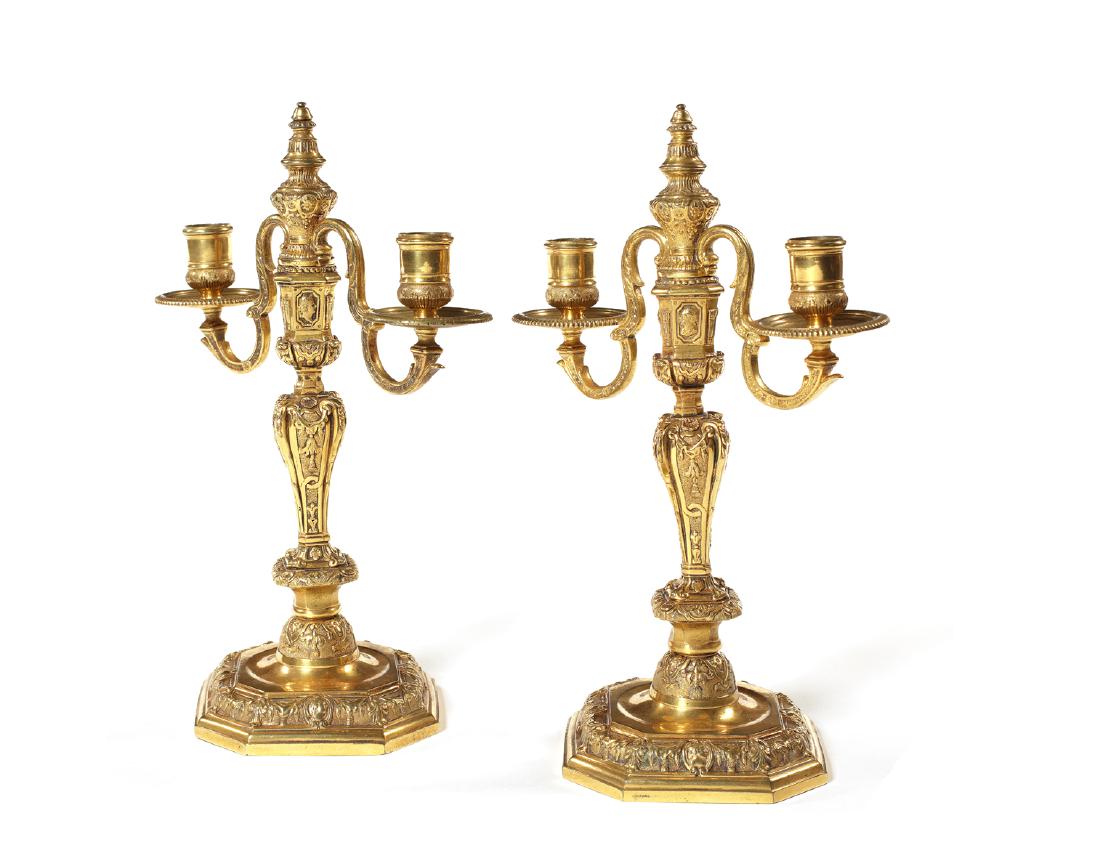 A pair of early 19th century Louis XIV style candelabra (1 of 1)
