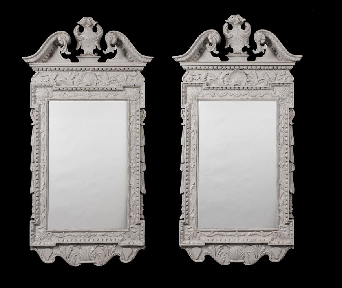 A pair of George II style grey painted mirrors (1 of 1)