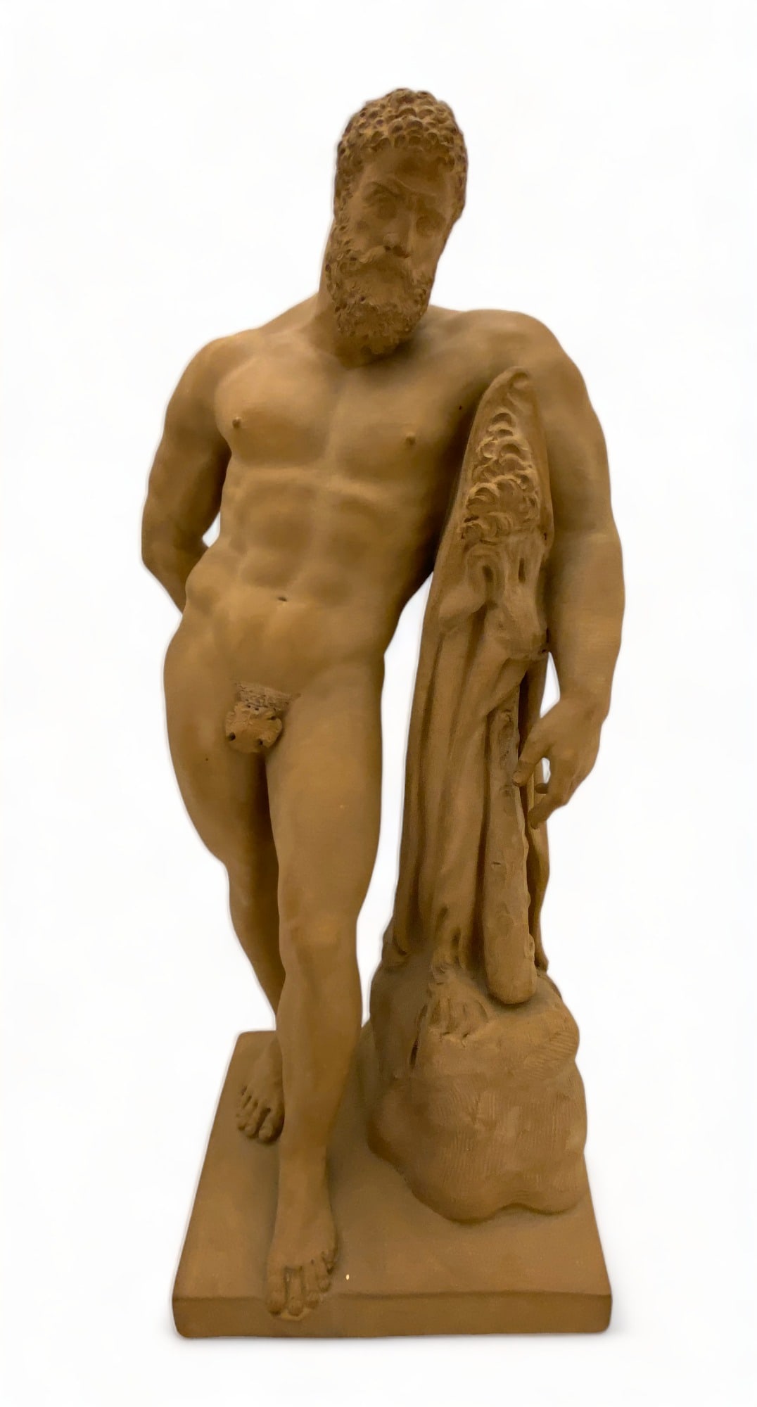 A 19th century Grand Tour terracotta figure of Hercules by Giovanni Mollica after the antique (1 of 6)
