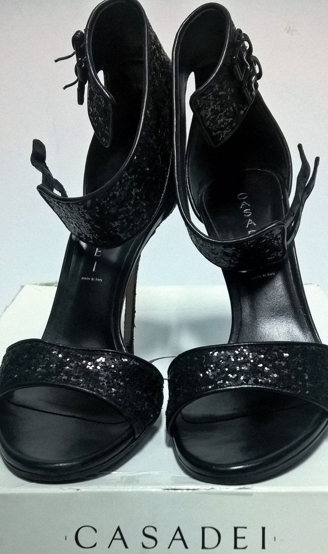 Casadei High Heel Black Leather Shoes (1 of 5)