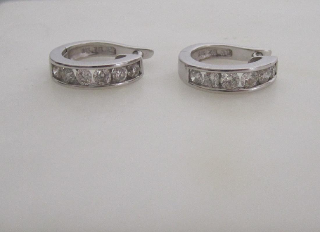 Jewelry Diamond Hoop Huggie Earrings 14-Karat Gold (1 of 8)