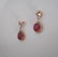 Jewelry Pink Gold Earrings with Rudy-like Stones - 2