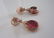 Jewelry Pink Gold Earrings with Rudy-like Stones - 3