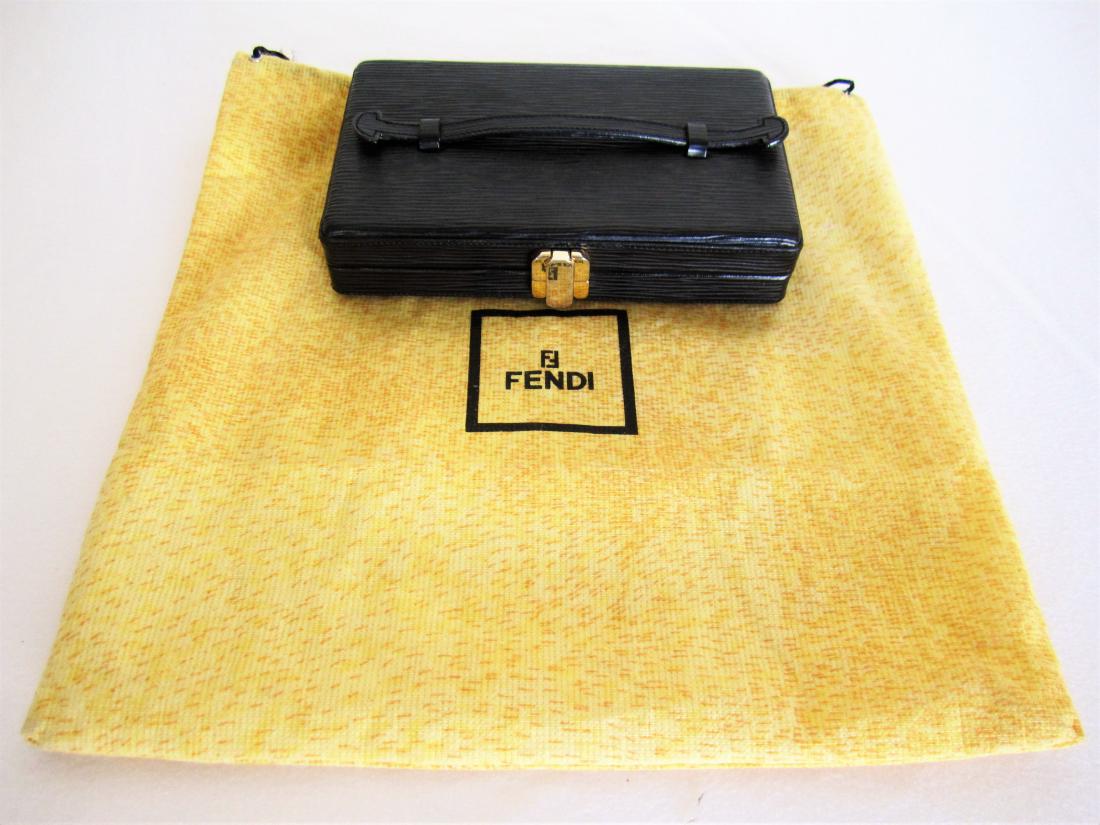 FENDI Bag Black Leather Box Clutch (1 of 7)