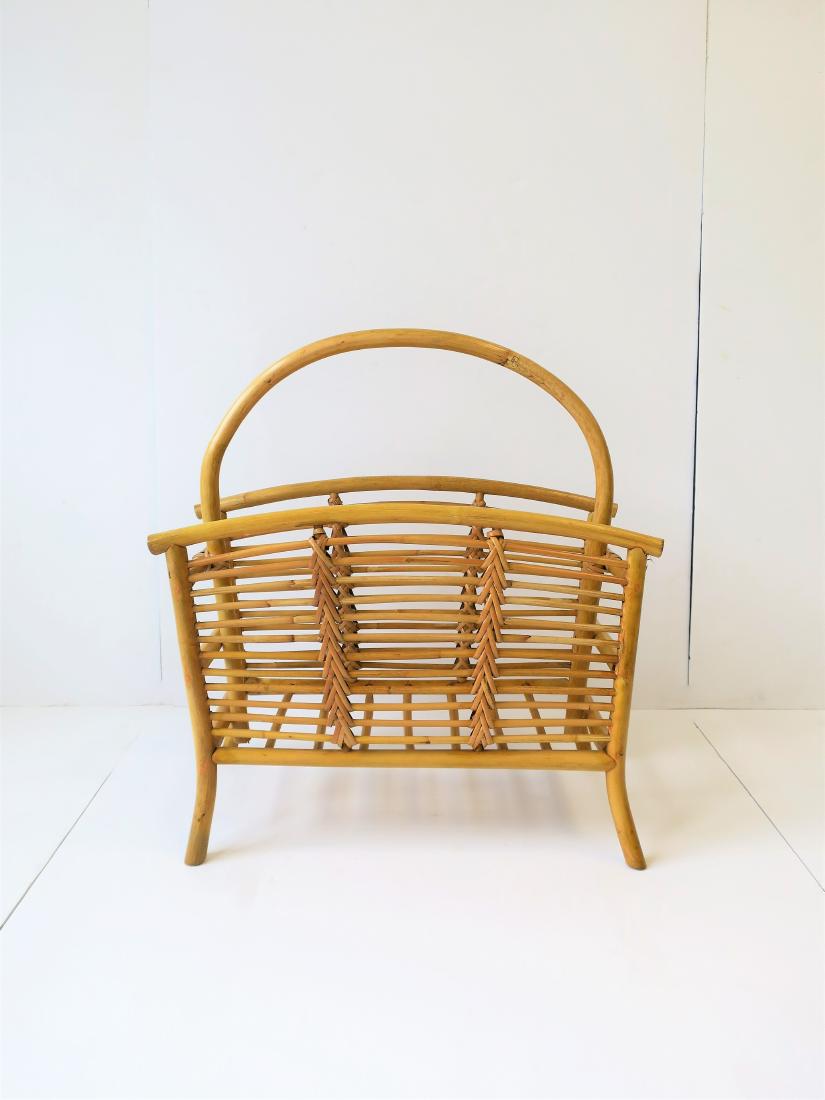 Wicker Rattan Bamboo Magazine Rack (1 of 3)