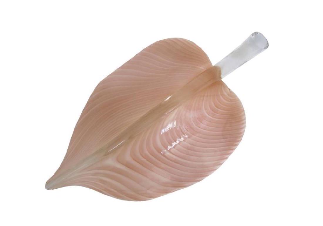 Italian Murano Art Glass Leaf by Franco Luce: Murano Glass Leaf by Franco Luce - leaf is for a chandelier. Hand-blown glass leaf, circa 1970s Italy. Can be used as a standalone decorative object too