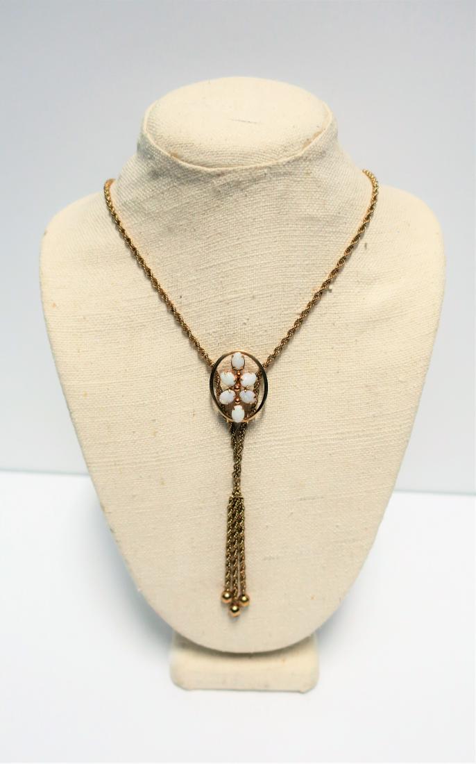 Gold and Opal Tassel Necklace (1 of 4)