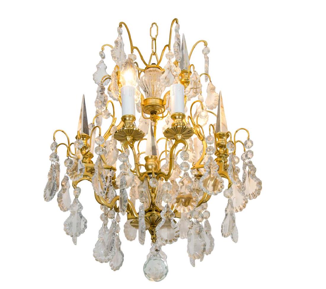 Gold Gilt Bronze and Crystal Chandelier #1 (1 of 5)