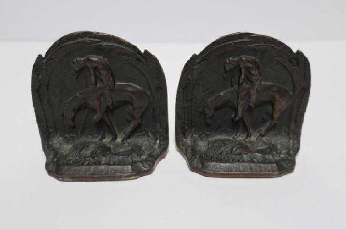 Early 20th Century Horse and Rider Bronze Bookends (1 of 6)