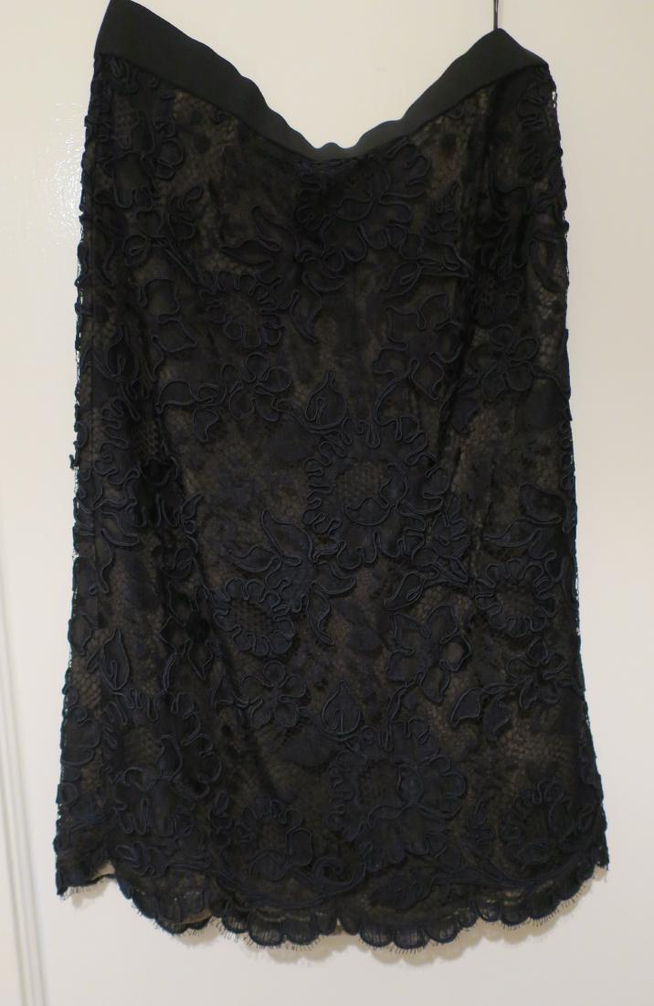Couture Fashion Designer Bill Blass Black Lace Skirt (1 of 5)