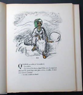 Van Dongen (Kees), book with 26 original lithographs.: Les Lepreuses. Henry de Motherlant, illustrated by Van Dongen. Published by NRF, Paris 1947. One of 354 numbered copies in Rives BFK, illustrated with 26 original lithographs by Van Dongen, most in