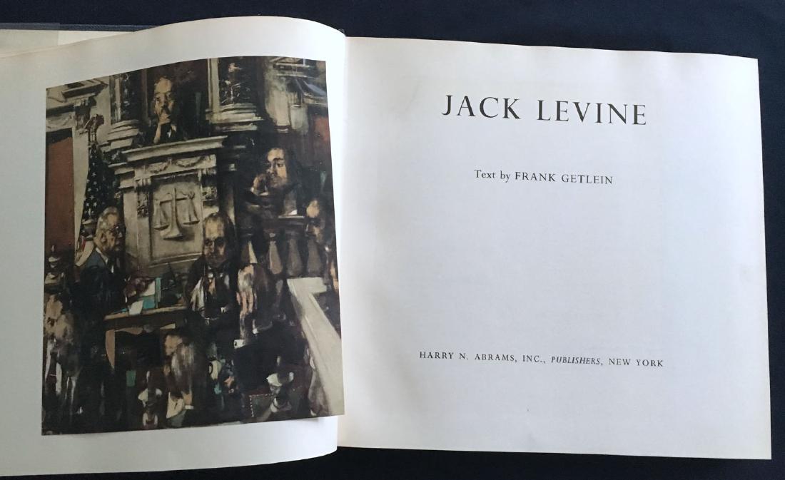 Jack Levine, signed book.: Jack Levine. Inscribed by the artist. Text by Frank Getlein. New York: Harry N. Abrams, 1966. First edition. Hardcover. Includes 169 illustrations of Levin work, with many color tipped in plates.