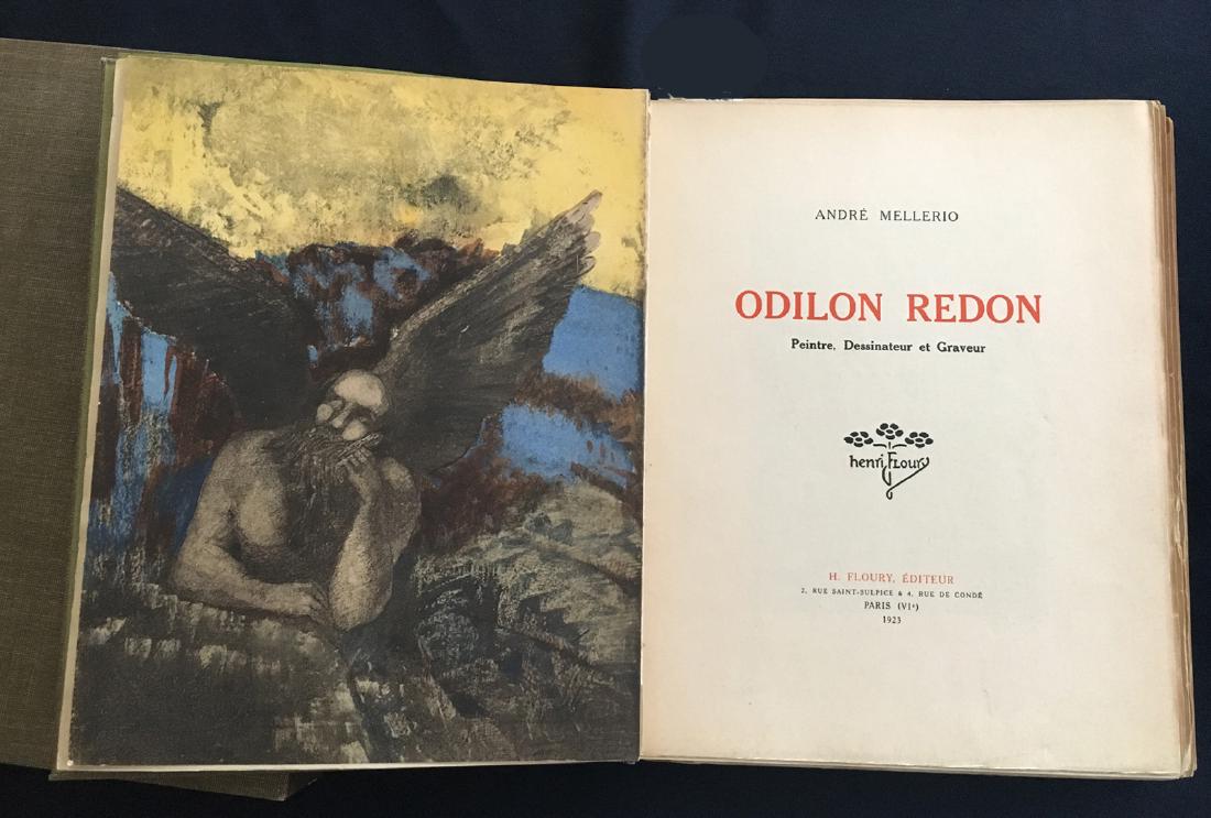 Redon book, one of 100 copies.: Odilon Redon. Peintre, Dessinateur et Graveur. Mellerio, André. Paris: Henri Floury, Paris 1923. Limited edition in 100 numbered copies, printed on Japan paper. Monography of O. Redon, includes one e