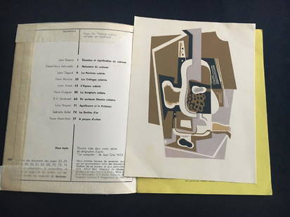 Art D'Aujourd'Hui, 1953, with silkscreen by Gris.: Le Cubisme. Serie 4 No 3-4. Paris: Art d'Aujourd'hui, 1953. French Art Magazine, directed by Andre Bloc. With a silkscreen after Juan Gris "Le compotier" 1923. Pictorial soft cover with Apollinaire co