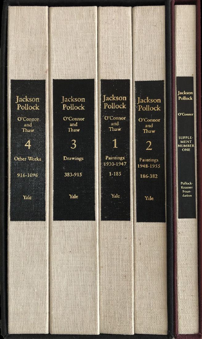 Jackson Pollock. Catalogue Raisonne 4 volumes plus: Jackson Pollock: A Catalogue Raisonne of Paintings, Drawings, and Other Works. Yale University Press, New Haven and London. 1978. Francis Valentine O'Conner and Eugene Victor Thaw. 4 Volumes in slipca