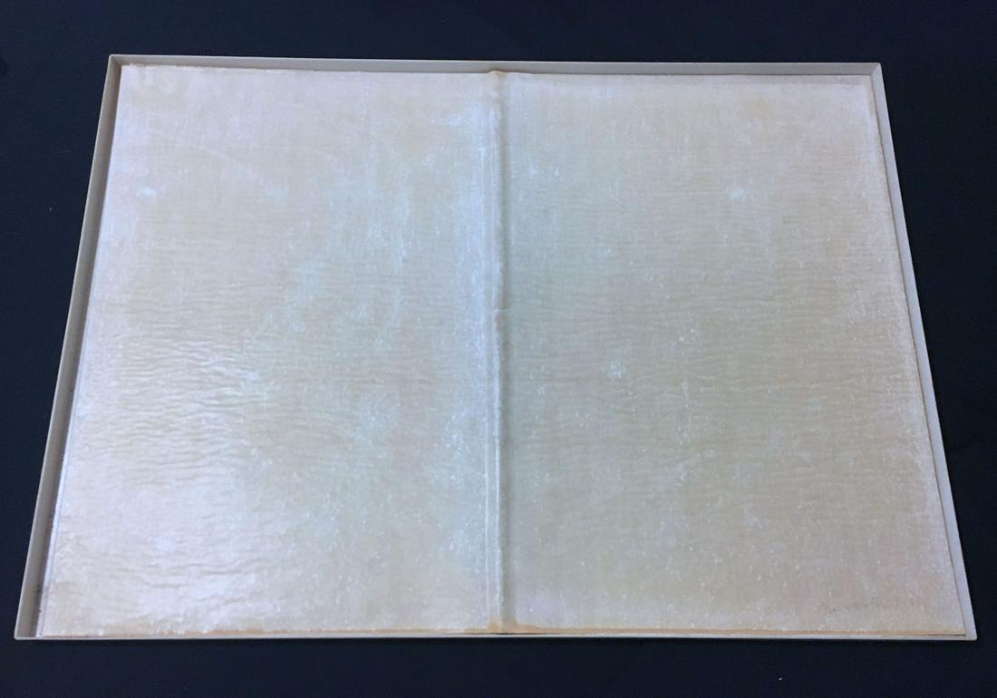 Kounellis (Jannis), Sculpture.: Untitled (Sculpture in a box). Edition by Galleria Pio Monti, Rome, Italy 1974. Composition in cardboard, paper, and painted metal rod, in plastic box (cm 51x71x2,5 â€“ 20”x28”x 1&rdq