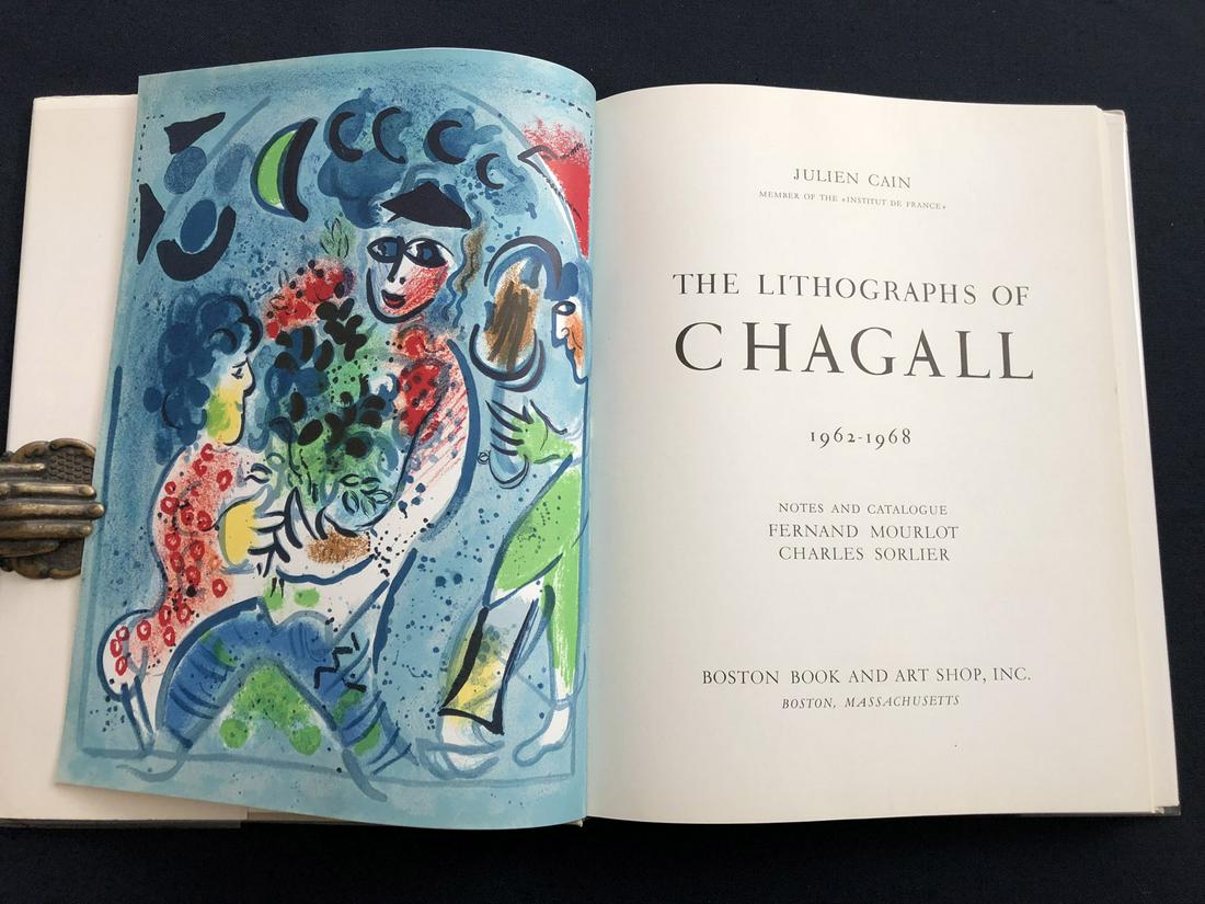The lithographs of Chagall Vol 3 with two lithographs: Third volume of the catalogue raisonnÃ© of Chagall lithographic work, from 1962 through 1968. Andre Sauret, Paris, Boston Book and Art, 1969. Introducing Julien Cain. Illustrated with two lithograph