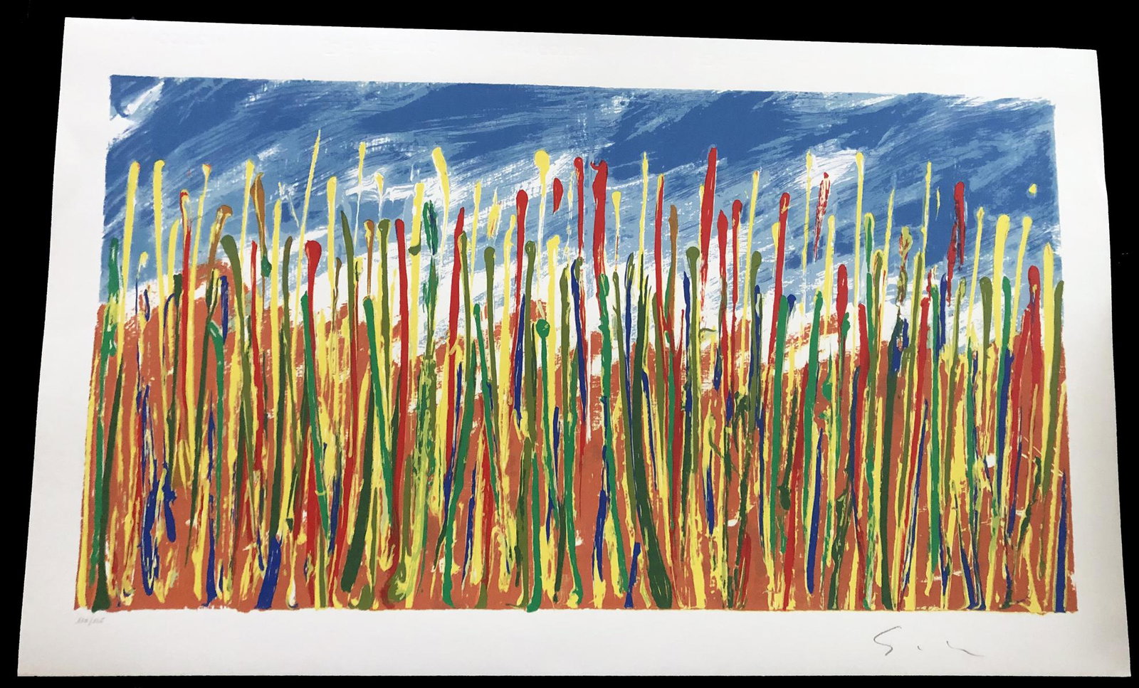 Mario Schifano. Wildflowers. Signed/numbered silkscreen: Mario Schifano. Wildflowers. Original silkscreen edition 125 copies signed and numbered in pencil by the artist. 37 x 24 inches