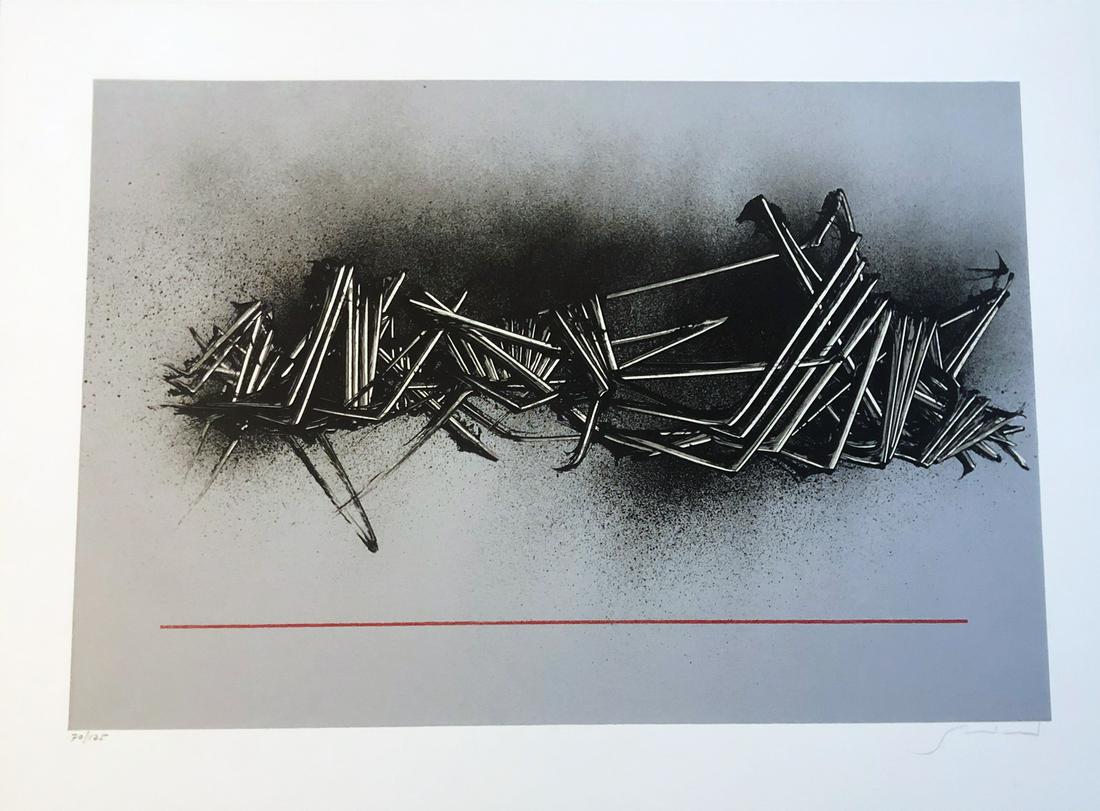 Grigio. Emilio Scanavino. Original Silkscreen sign/numb: Grigio. Original silkscreen by Emilio Scanavino. Limited edition 125 copies signed and numbered in pencil by the artist. 39 x 27 inches.
