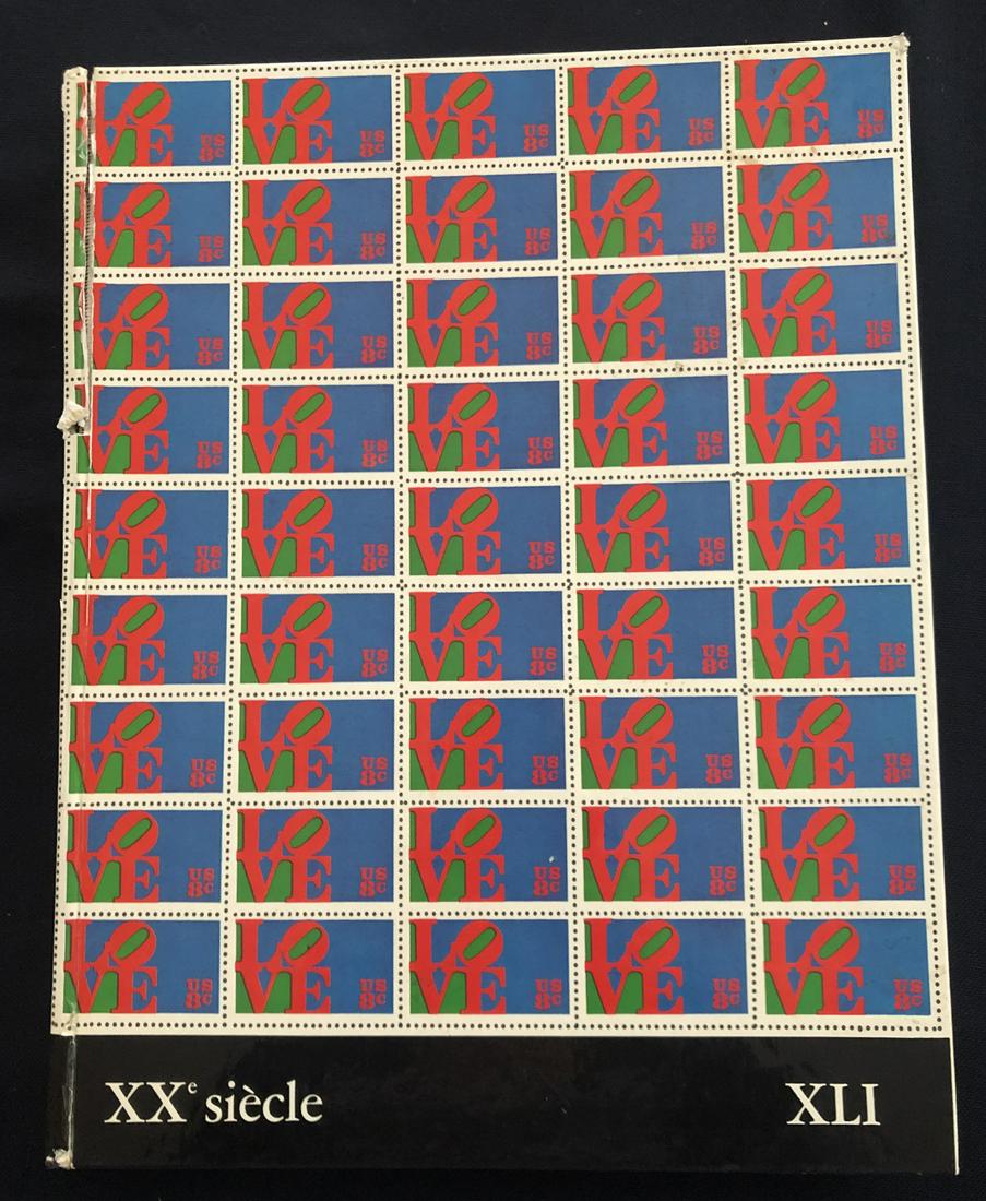 Xxe siecle 41, 1973. Hans Hartung and Robert Indiana.: Nouvelle Serie XXe Siecle 41, XXXV Annee, 1973. USA ART II. French Art review directed by Gualtieri di San Lazzaro, with original lithographs by Hans Hartung and Robert Indiana. Pictorial hard cover b