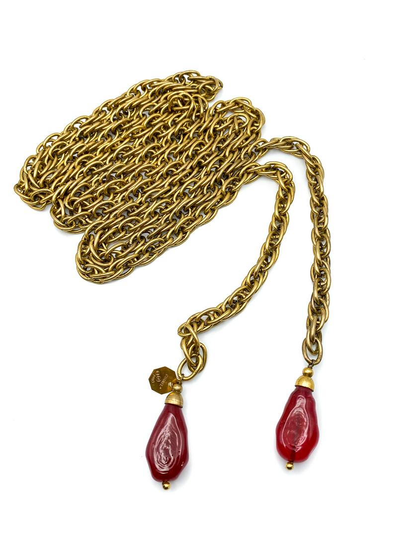 Chanel Necklace. Signed.  Gripoix Glass (1 of 2)