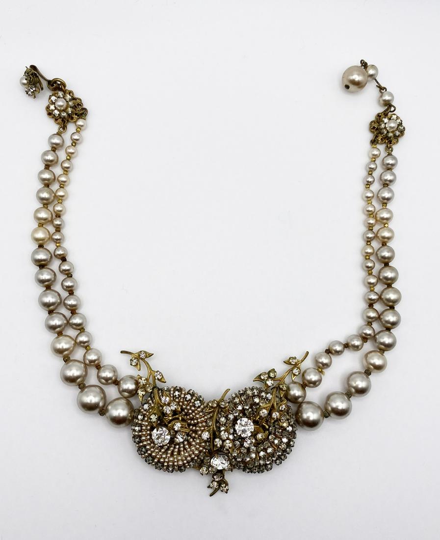 Miriam Haskell Necklace. Signed (1 of 3)