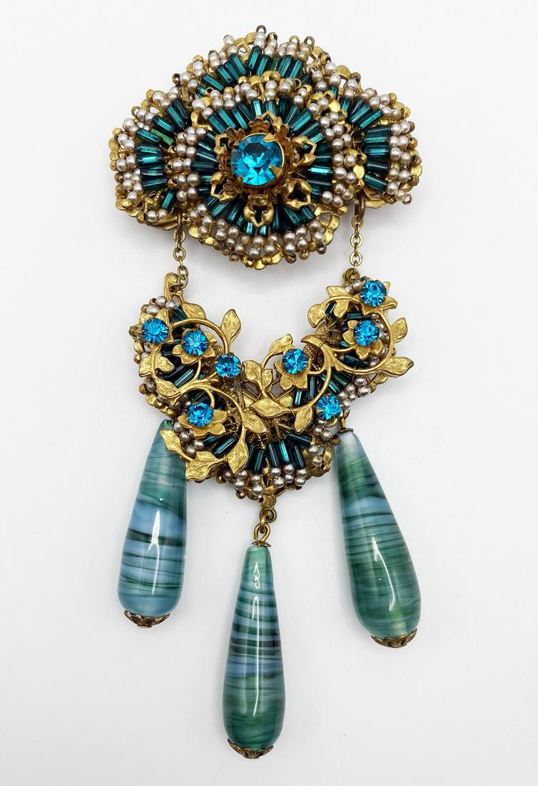 Miriam Haskell Brooch. Signed