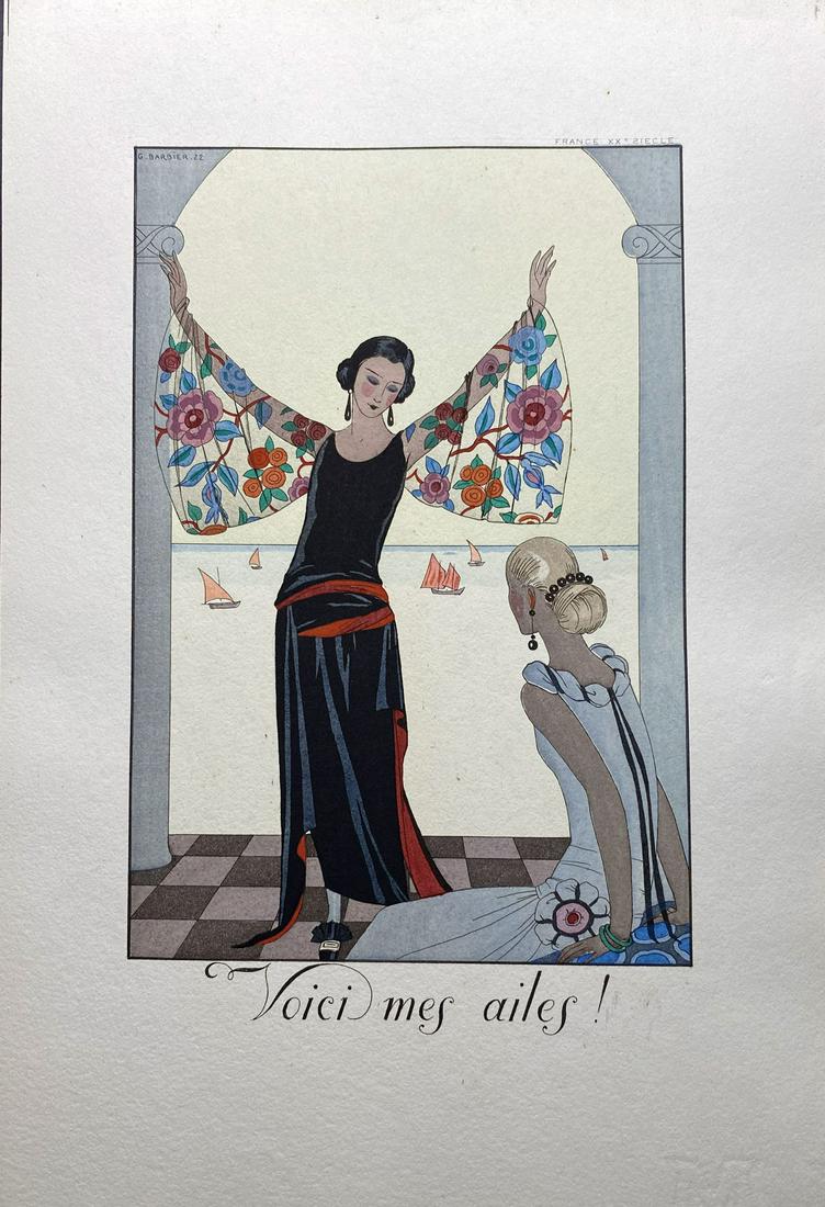 Falbalas et Fanfreluches. George Barbier. 4: Falbalas et Fanfreluches, Almanach des Modes presents, passees et futures. 4 publications of fashion almanac from 1922 to 1925. Illustrated by George Barbier pochoirs. The lot includes the following p