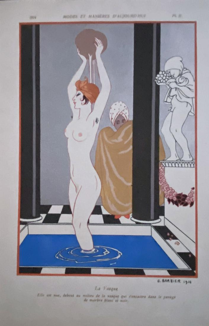 Modes et Manieres d'Aujourd'hui 1914. Barbier: 3eme AnnÃ©e Collection Pierre Corrard, 1914 Paris. 12 pochoirs by Georges Barbier, 10 sonnets and 12 poems by Henri De Regnier. Copy 82 of 300 copies in Japan paper numbered in pencil and monogram i