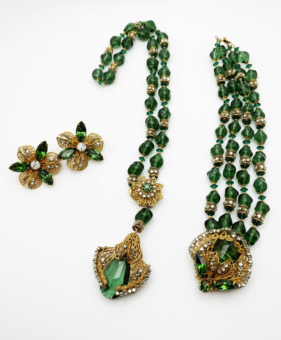 Miriam Haskell Parure Necklace, Earrings, Bracelet. (1 of 5)