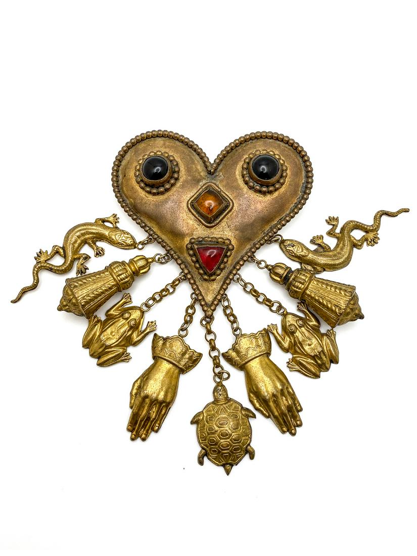 Isabel Canovas Heart-Brooch with Charms. (1 of 2)
